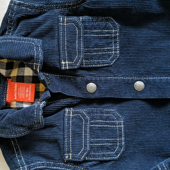 joe fresh navy corduroy shirt shacket 12-18 months baby boy - Picture 3 of 6